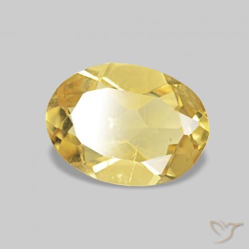 Berilo Amarillo claro natural de 0.90 ct, Ovalada, VS