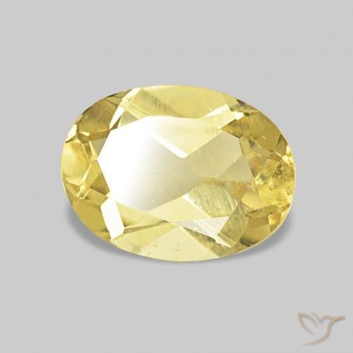 Berilo Dorado claro natural de 1.14 ct, Ovalada, VS