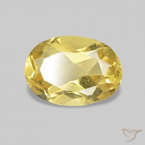 Berilo Amarillo claro natural de 0.77 ct, Corte Óvalo, VS
