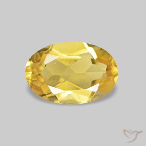 Berilo Dorado medio natural de 0.51 ct, Ovalada, VS
