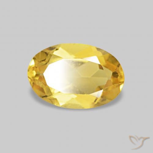 Berilo Dorado medio natural de 0.51 ct, Ovalada, VS