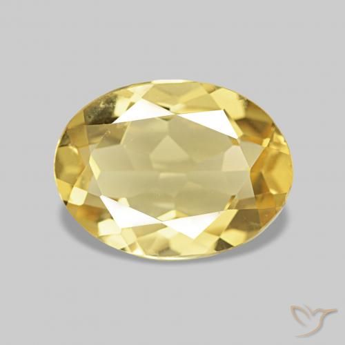 Berilo Amarillo-dorado claro natural de 1.50 ct, Ovalada, VS