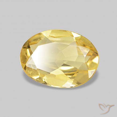 Berilo Dorado claro natural de 0.91 ct, Ovalada, VVS-VS