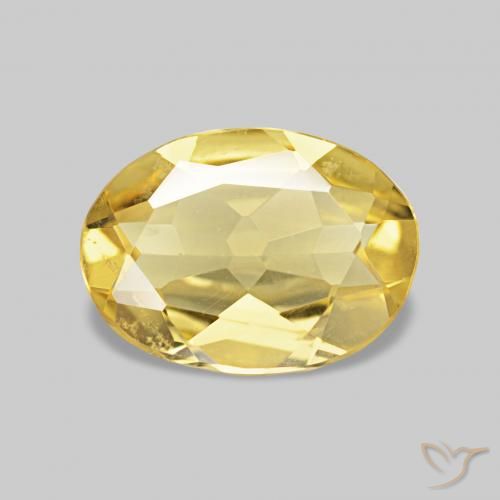 Berilo Dorado claro natural de 0.91 ct, Ovalada, VVS-VS