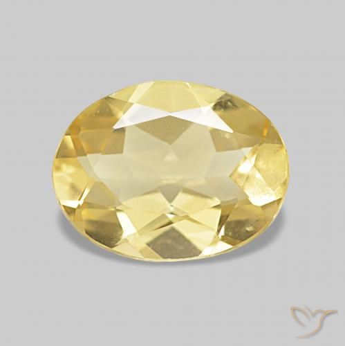 Berilo Amarillo medio natural de 1.40 ct, Ovalada, VVS-VS