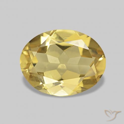 Berilo Dorado claro natural de 1.67 ct, Ovalada, VVS-VS