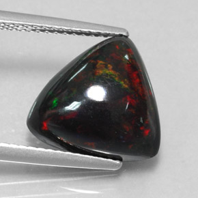 Ópalo negro multicolor natural de 4,00 ct, trillón, opaco
