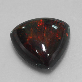 Ópalo negro multicolor natural de 4,03 ct, trillón, opaco