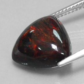 Ópalo negro multicolor natural de 4,03 ct, trillón, opaco