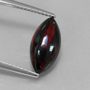 Ópalo negro multicolor natural de 1,93 ct, marquesa, opaco