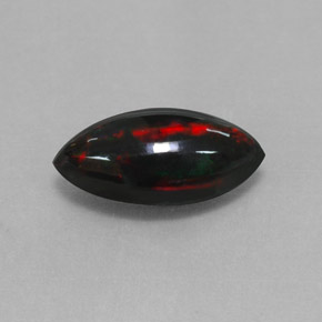 Ópalo negro multicolor natural de 1,93 ct, marquesa, opaco