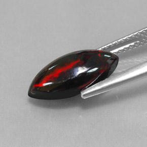 Ópalo negro multicolor natural de 1,93 ct, marquesa, opaco