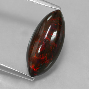 Ópalo negro multicolor natural de 2,28 ct, marquesa, opaco
