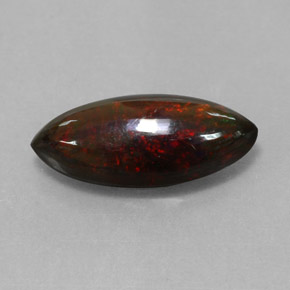 Ópalo negro multicolor natural de 2,28 ct, marquesa, opaco