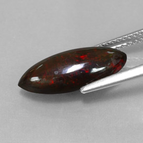 Ópalo negro multicolor natural de 2,28 ct, marquesa, opaco