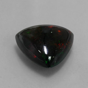 Ópalo negro multicolor natural de 3,55 ct, trillón, opaco
