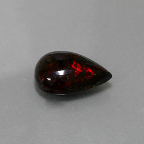 Ópalo negro multicolor natural de 2,18 ct, en forma de pera, opaco