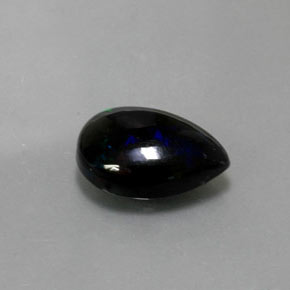 Ópalo negro multicolor natural de 2,38 ct, en forma de pera, opaco