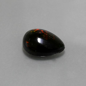 Ópalo negro multicolor natural de 2,10 ct, en forma de pera, opaco