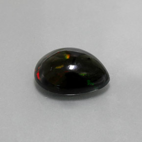 Ópalo negro multicolor natural de 2,96 ct, en forma de pera, opaco