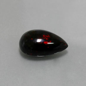 Ópalo negro multicolor natural de 2,51 ct, en forma de pera, opaco