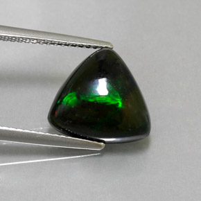 Ópalo negro multicolor natural de 3,11 ct, trillón, opaco