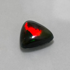 Ópalo negro multicolor natural de 3,11 ct, trillón, opaco