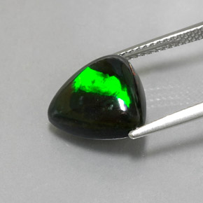 Ópalo negro multicolor natural de 3,11 ct, trillón, opaco