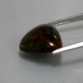 Ópalo negro multicolor natural de 3,57 ct, trillón, opaco