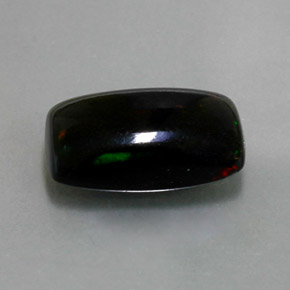 Ópalo negro multicolor natural de 2,31 ct, baguette, opaco