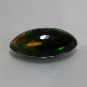 Ópalo negro multicolor natural de 2,74 ct, marquesa, opaco