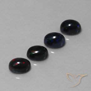 Gemas de Ópalo negro Multicolor natural de 2.79 ct, Ovalada, Opaco