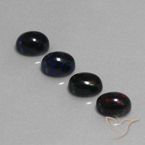 Gemas de Ópalo negro Multicolor natural de 2.79 ct, Ovalada, Opaco