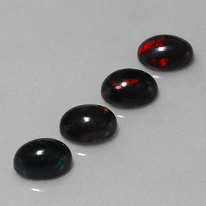 Gemas de ópalo negro multicolor natural de 2,31 ct, corte óvalo, opaco