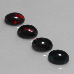 Gemas de ópalo negro multicolor natural de 2,31 ct, corte óvalo, opaco