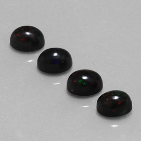 Gemas de ópalo negro multicolor natural de  ct, corte óvalo, opaco