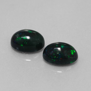Gemas de ópalo negro multicolor natural de  ct, corte óvalo, opaco