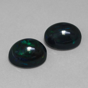 Gemas de ópalo negro multicolor natural de  ct, corte óvalo, opaco