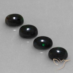 2.54ctw Natural Multicolor Ópalo negro, Ovalada, Opaco