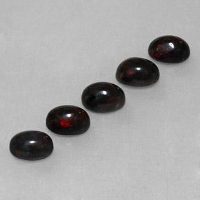 Gemas de ópalo negro multicolor natural de 2,70 ct, corte óvalo, opaco