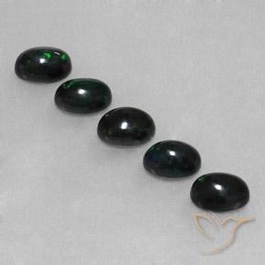 2.65ctw Natural Multicolor Ópalo negro, Ovalada, Opaco