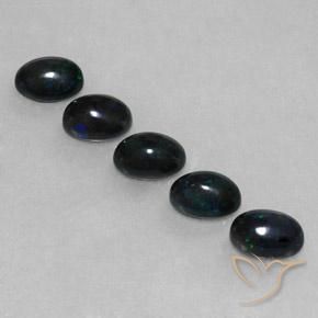2.49ctw Natural Multicolor Ópalo negro, Ovalada, Opaco