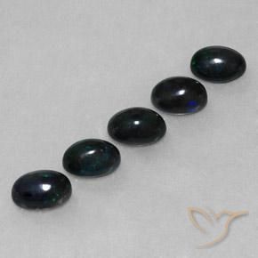 Gemas de Ópalo negro Multicolor natural de 2.49 ct, Ovalada, Opaco