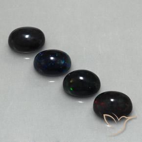 5.72ctw Natural Multicolor Ópalo negro, Ovalada, Opaco