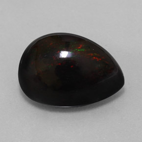 Ópalo negro multicolor natural de 9,42 ct, en forma de pera, opaco