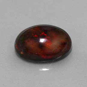 Ópalo negro multicolor natural de 6,26 ct, corte óvalo, opaco