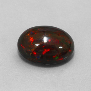 Ópalo negro multicolor natural de 3,73 ct, corte óvalo, opaco