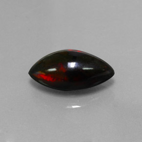 Ópalo negro multicolor natural de 3,06 ct, marquesa, opaco