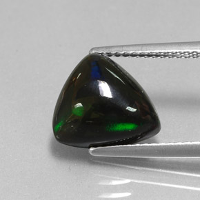 Ópalo negro multicolor natural de 2,56 ct, trillón, opaco