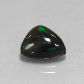 Ópalo negro multicolor natural de 2,56 ct, trillón, opaco
